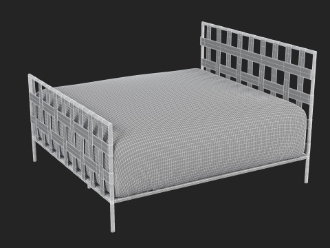 Black Metal Bed 3D 模型