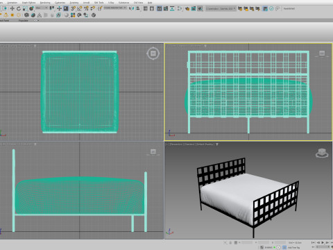 Black Metal Bed 3D 模型