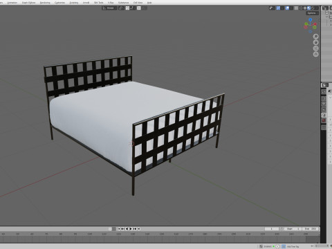 Black Metal Bed 3D 模型