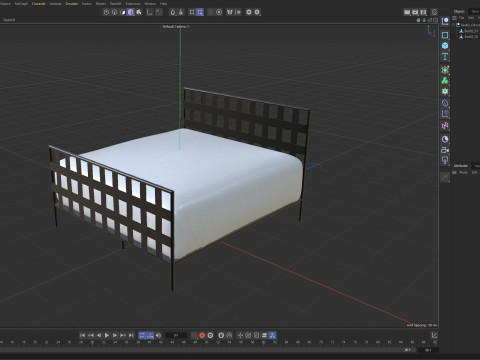 Black Metal Bed 3D 模型