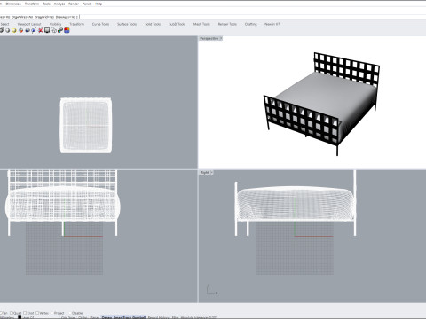 Black Metal Bed 3D 模型