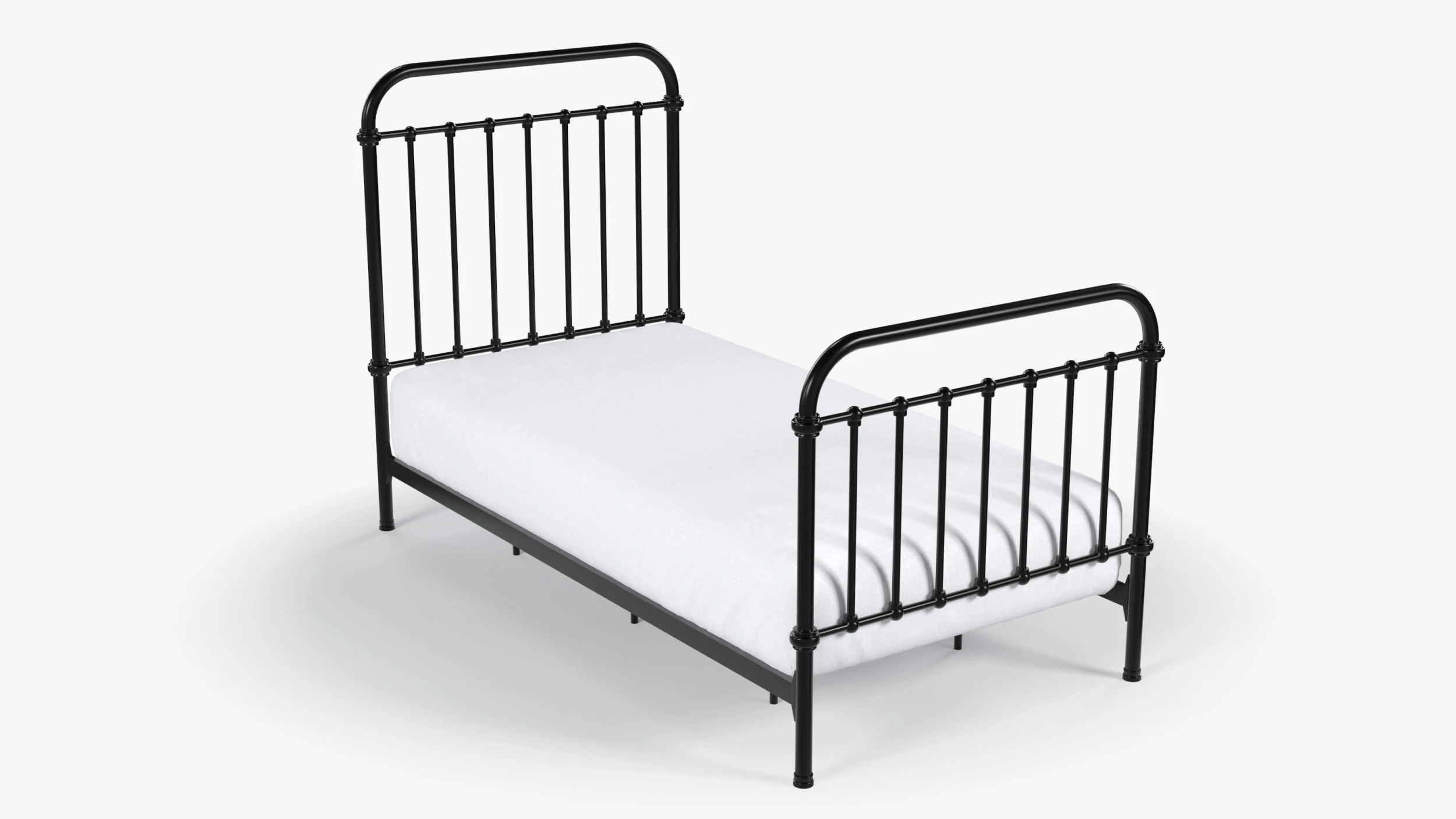 Black Metal Bed 3D Model .c4d .max .obj .3ds .fbx .stl .blend