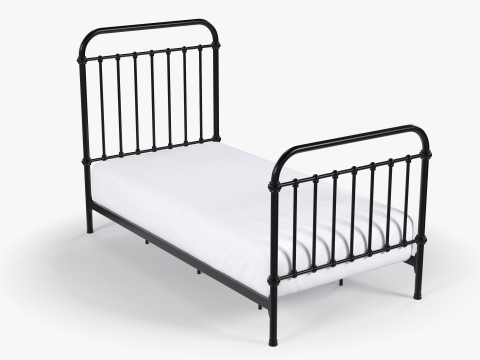 Black Metal Bed 3D 模型