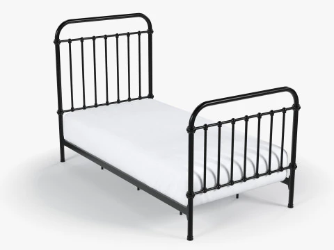 Black Metal Bed 3D Model