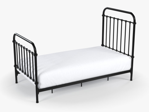 Black Metal Bed 3D 模型