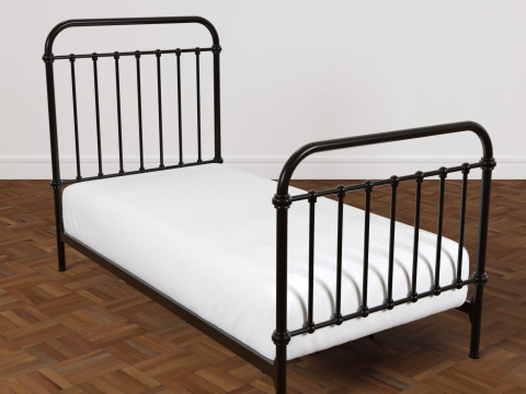 Black Metal Bed 3D 模型