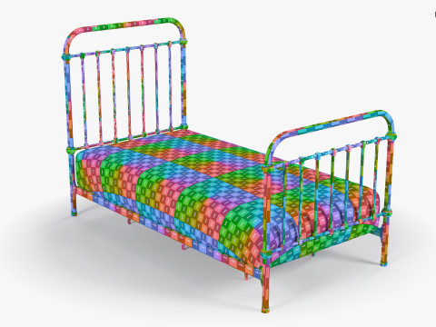 Black Metal Bed 3D 模型