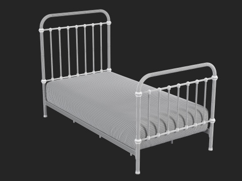 Black Metal Bed 3D 模型