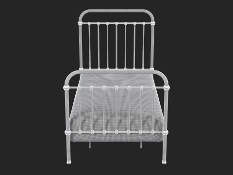 Black Metal Bed 3D 模型