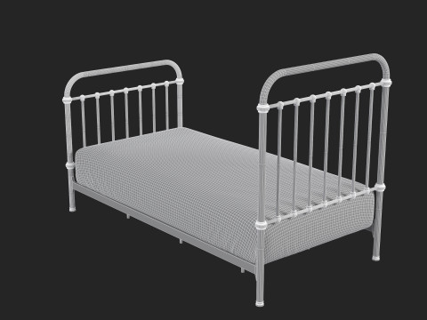 Black Metal Bed 3D 模型