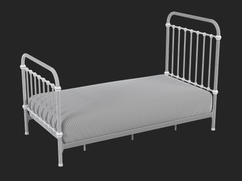 Black Metal Bed 3D 模型
