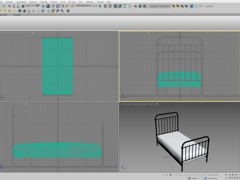 Black Metal Bed 3D 模型