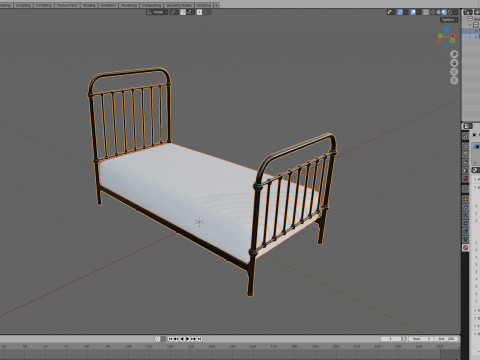 Black Metal Bed 3D 模型