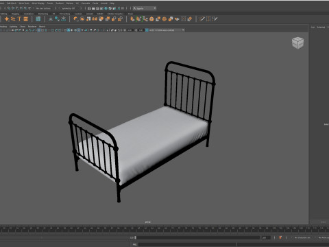 Black Metal Bed 3D 模型