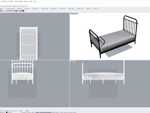 Black Metal Bed 3D 模型