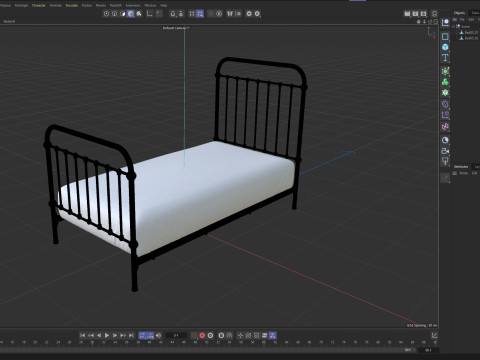 Black Metal Bed 3D 模型