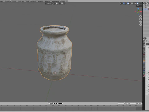 Old Clay Vase 3D Model