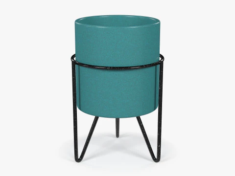 Turkuaz Seramik Saksı 3D Model