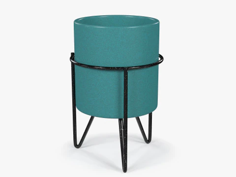 Turquoise Ceramic Pot 3D Model