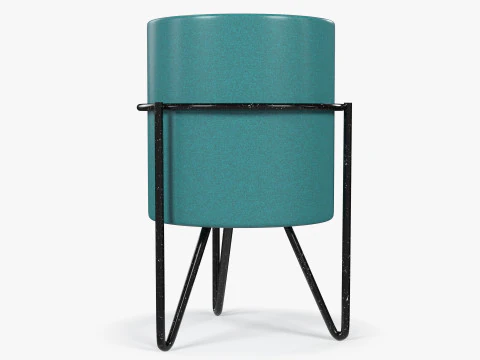 Turquoise Ceramic Pot 3D Model