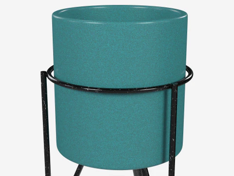 Turquoise Ceramic Pot 3D Model