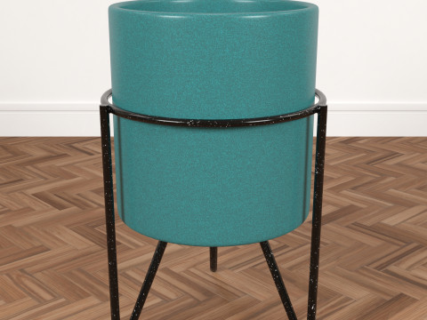 Turquoise Ceramic Pot 3D Модель