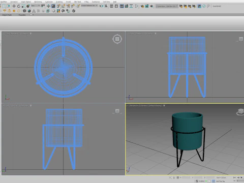 Turquoise Ceramic Pot 3D Model