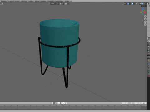 Turquoise Ceramic Pot 3D Модель