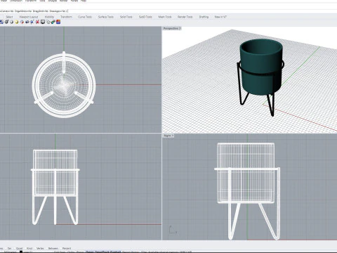 Turquoise Ceramic Pot 3D Model