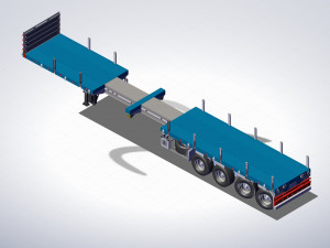 EXTENDED SEMI TRAILER 3D Model