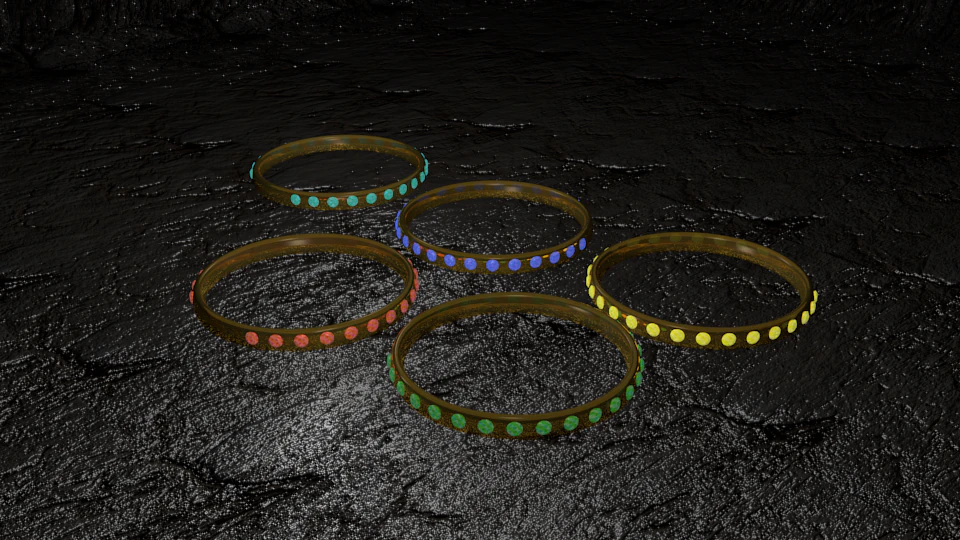 pack of magic rings 3D Model .c4d .max .obj .3ds .fbx .stl .blend 