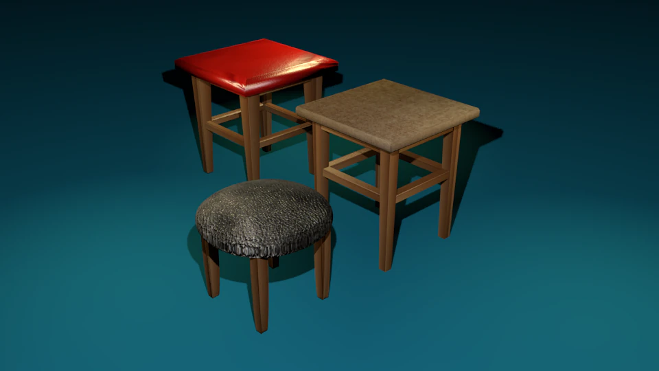 pack of chairs 3D Model .c4d .max .obj .3ds .fbx .stl .blend 