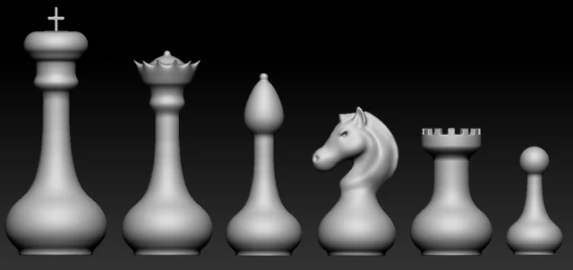 conjunto de modelos de xadrez Modelo de Impressão 3D .c4d .max .obj .3ds .fbx .stl .blend 