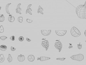 fruits and vegetables collection Model 3D