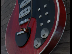 червона спеціальна електрогітара 3D Модель