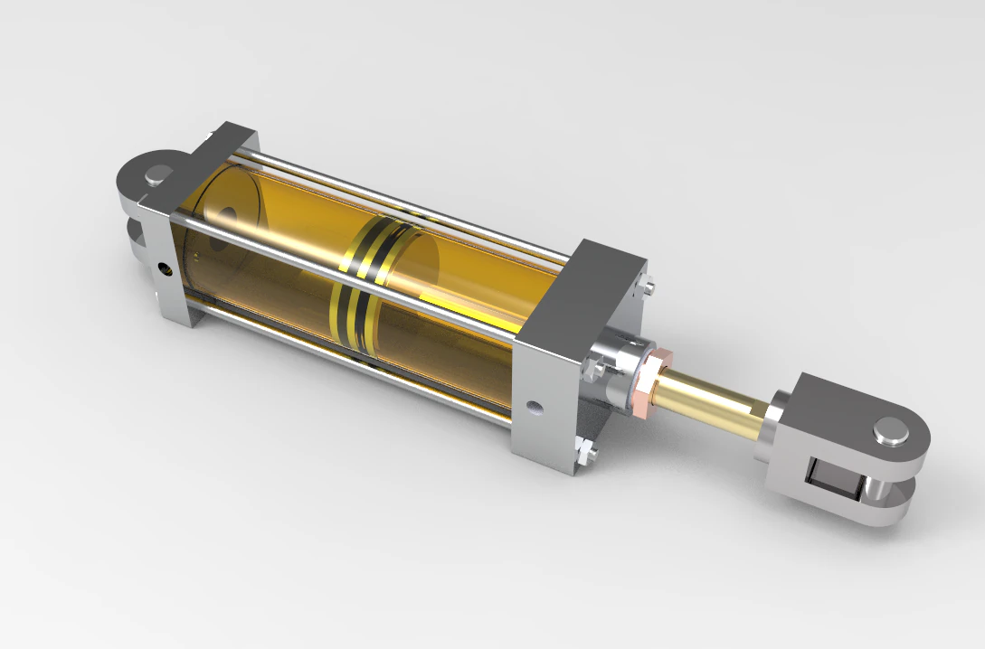 hydraulic cylinder 3D Model .c4d .max .obj .3ds .fbx .stl .blend 