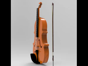 violin and bow 3D Model