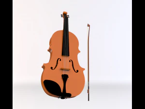 violin and bow 3D Model