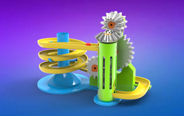 marble toy of gears Model 3D .c4d .max .obj .3ds .fbx .stl .blend 