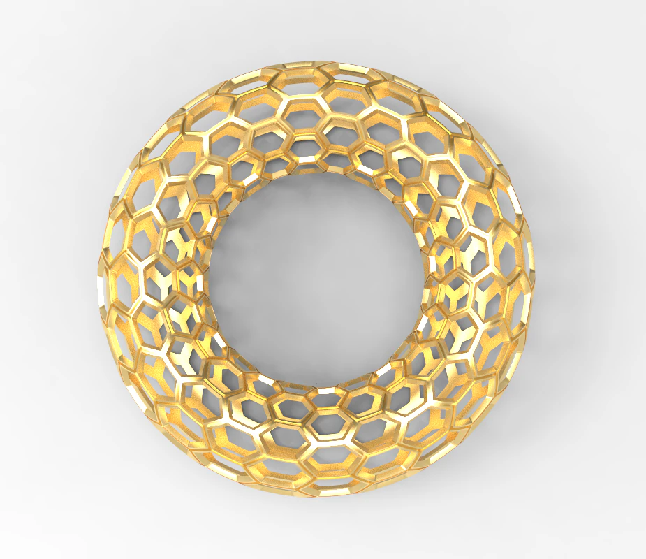 honeycomb patterned toroid ring 3D Model .c4d .max .obj .3ds .fbx .stl .blend 