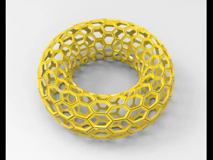 honeycomb patterned toroid ring 3D Model