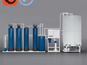 Buz d&ouml;kmek i&ccedil;in su arıtma sistemi 3D Model