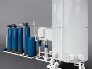 Water treatment system for pouring ice 3D Model