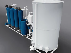 Water treatment system for pouring ice 3D Model