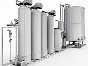 Water treatment system for pouring ice 3Dモデル
