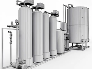 Water treatment system for pouring ice 3D Model