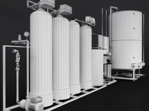 Water treatment system for pouring ice 3D Model