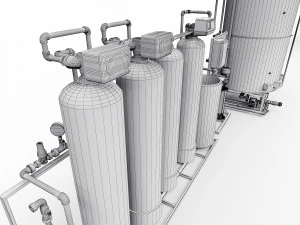 Water treatment system for pouring ice 3D Model