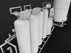Water treatment system for pouring ice 3D Model