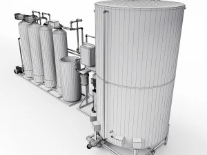 Water treatment system for pouring ice 3D Model